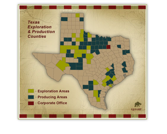 Texas Exploration & Production Counties